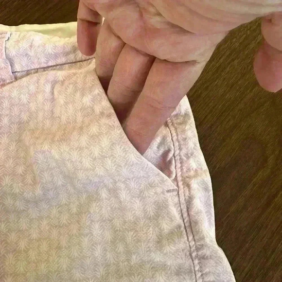 Old Navy Pink Pineapple Shorts. Size 6. Broken In And Comfy. Flat Front Chino - Picture 4 of 6